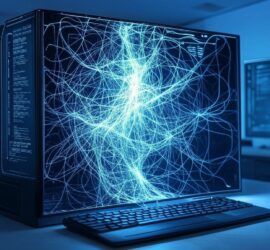 Digital network displayed on a computer screen